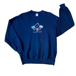 Vintage 1995 “Wanna Shop” Navy Blue Jerzees Sweatshirt